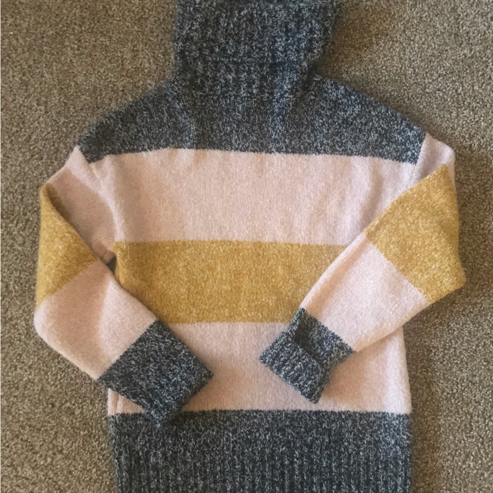 Olivia Sky Turtleneck Sweater Women's Size Small Colorblock Long Sleeve